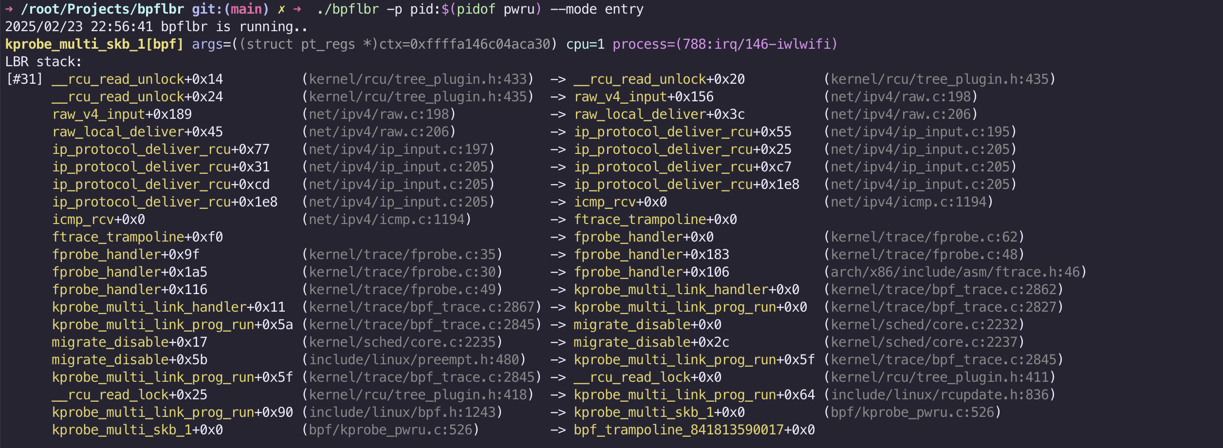 bpflbr pwru - entry mode